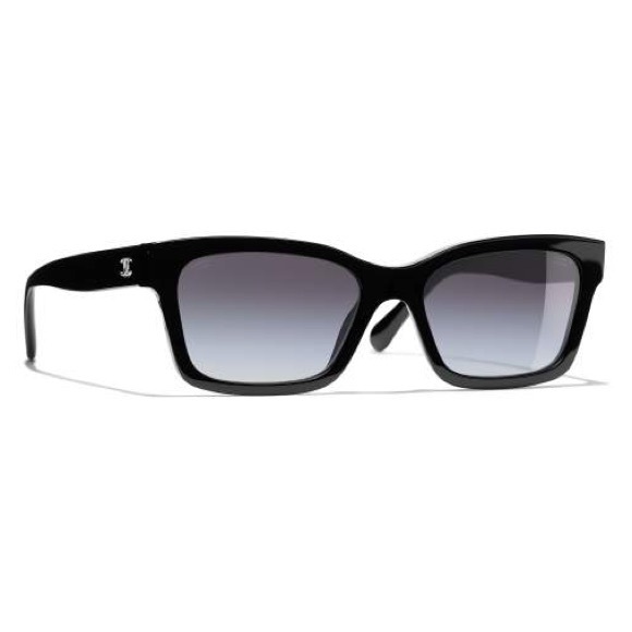 Chanel 5417 Square Black Logo Polarized Sunglasses - Picture 1 of 11